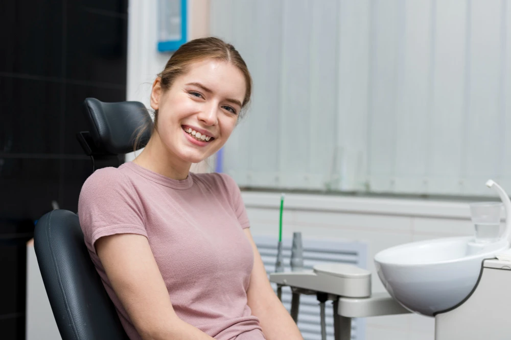 Patient after a successful dental filling in Mansfield, TX.